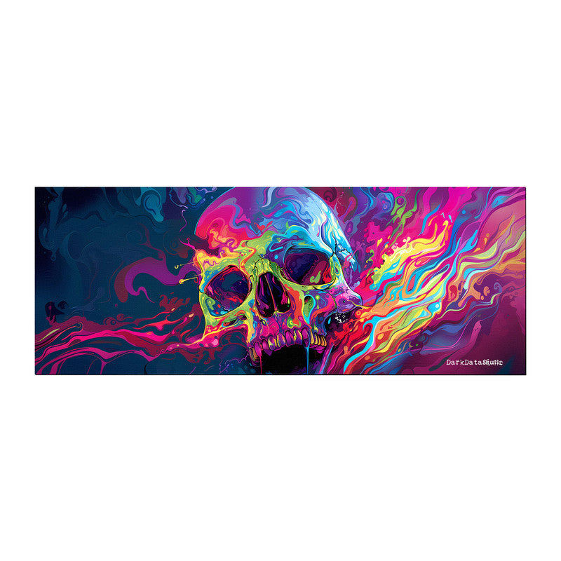 Trippy Colours Cartoon Skull Desk Pad by Wikus Schalkwyk