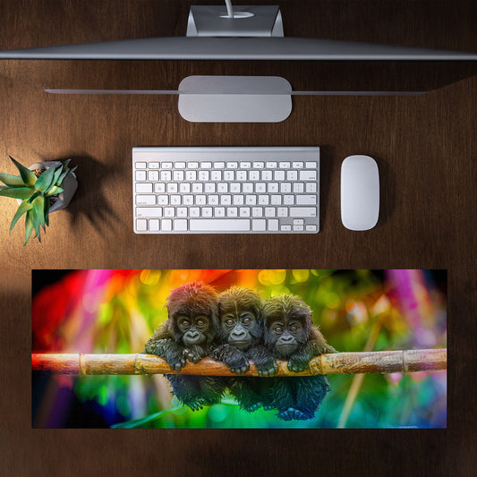 Tropical Baby Gorilla Large Desk Pad