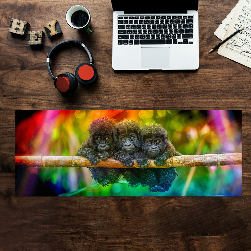 Tropical Baby Gorilla Large Desk Pad
