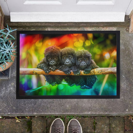 Tropical Baby Gorilla Door Mat