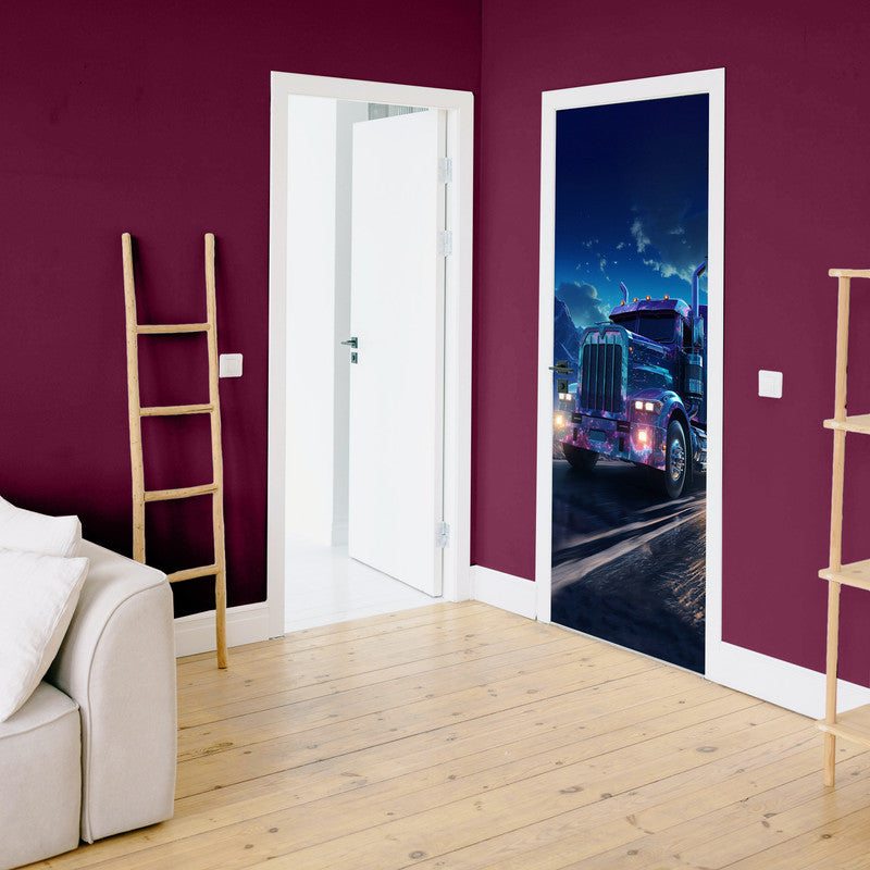 Truck on a Galaxy Highway Door Decoupage