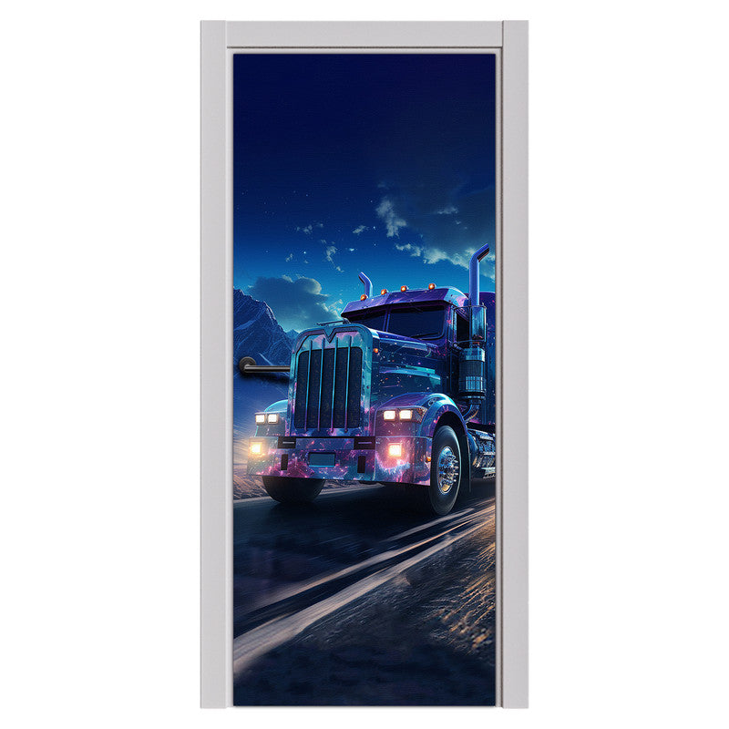 Truck on a Galaxy Highway Door Decoupage