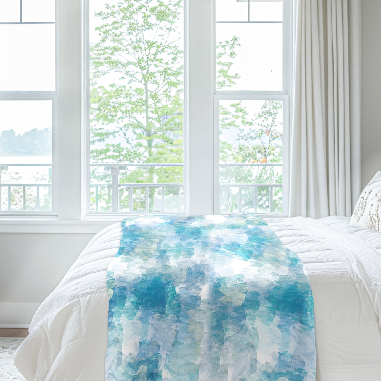 Turquoise and Mint Light Bed Throw