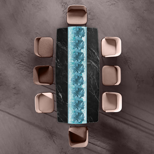 Turquoise Floral Table Runner