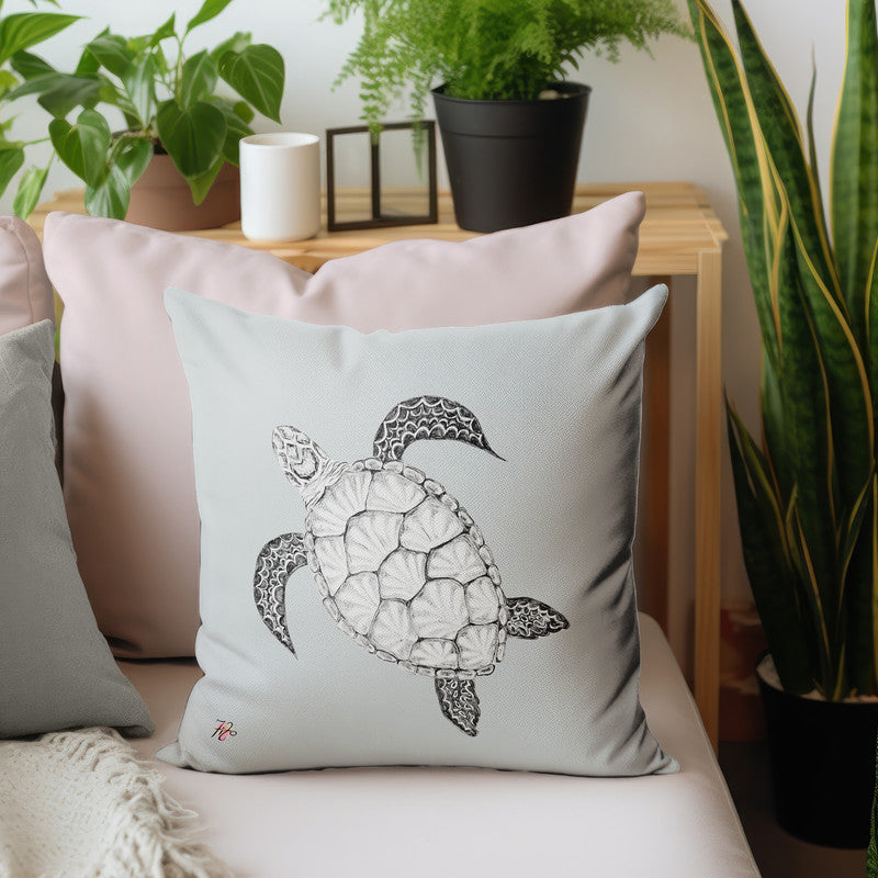 Turtle View Left on Grey Luxury Scatter by Fifo