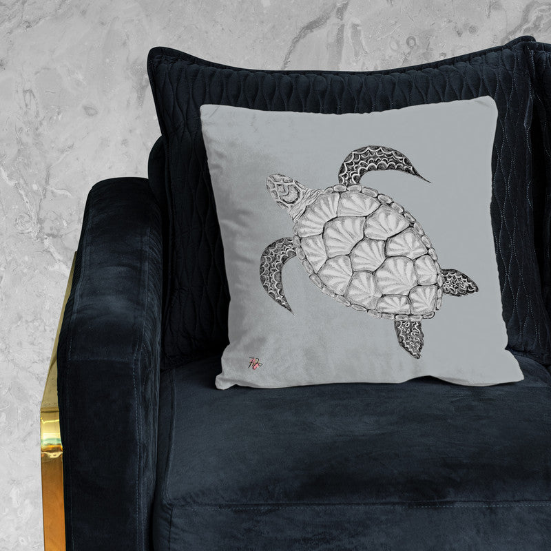 Turtle View Left on Grey Luxury Scatter by Fifo