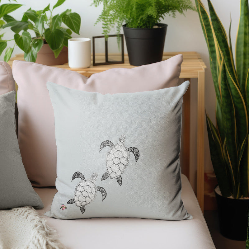Turtle View Rising on Grey Luxury Scatter by Fifo