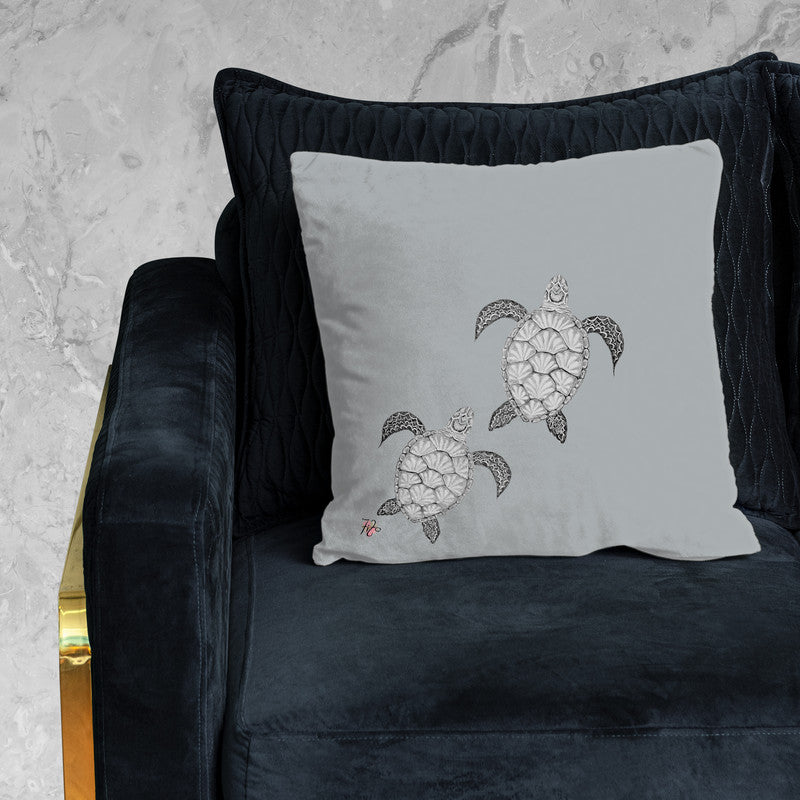Turtle View Rising on Grey Luxury Scatter by Fifo