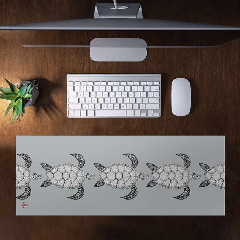 Turtle View on Grey Desk Pad by Fifo