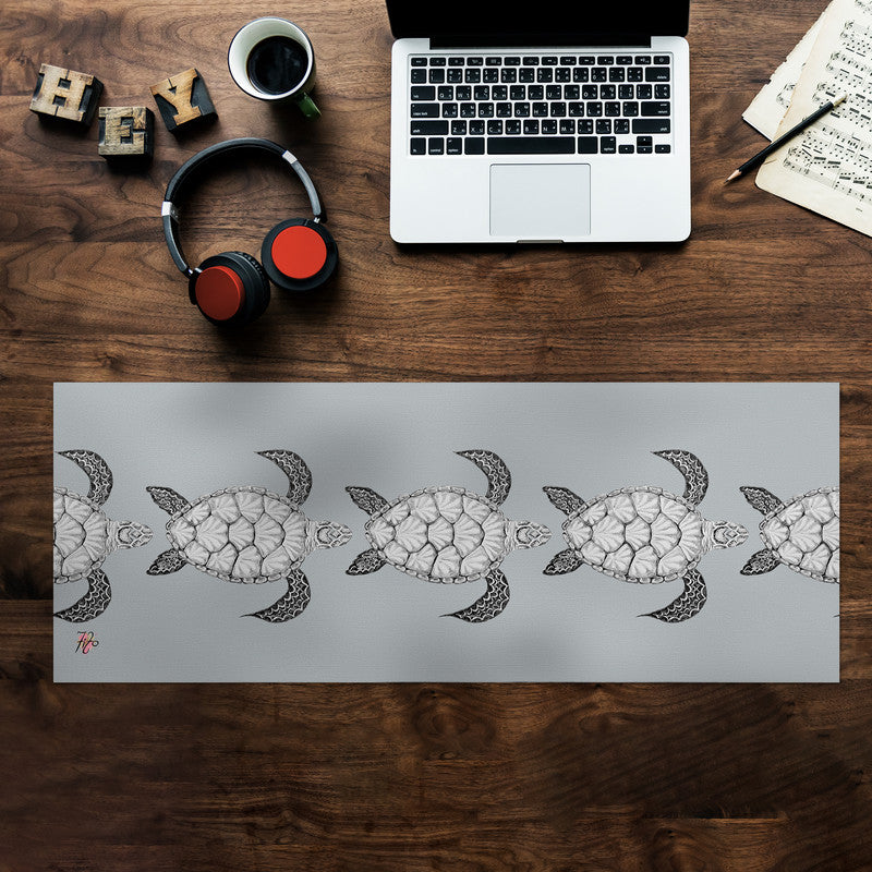 Turtle View on Grey Desk Pad by Fifo