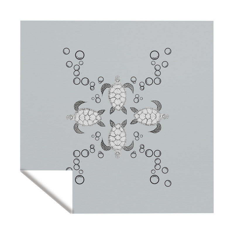 Turtle View on Grey Square Tablecloth by Fifo