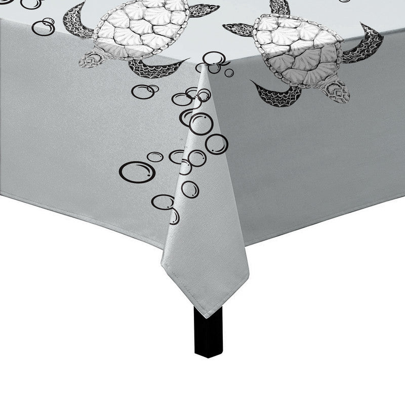 Turtle View on Grey Square Tablecloth by Fifo