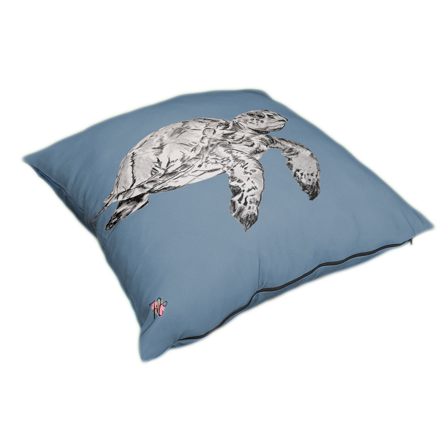 Turtle Sketch Right On Smokey Blue Luxury Scatter by Fifo