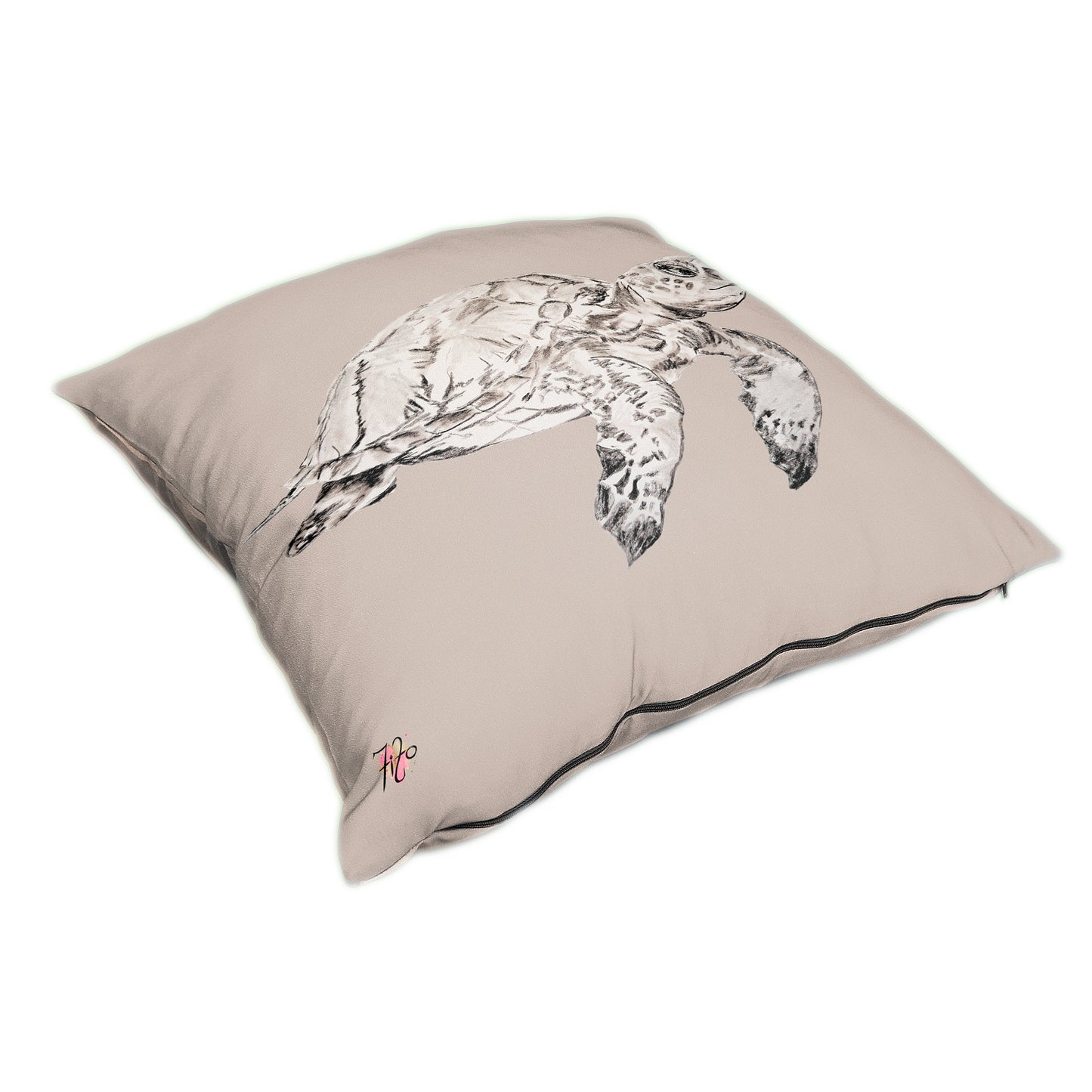 Turtle Sketch Right On Taupe Luxury Scatter by Fifo