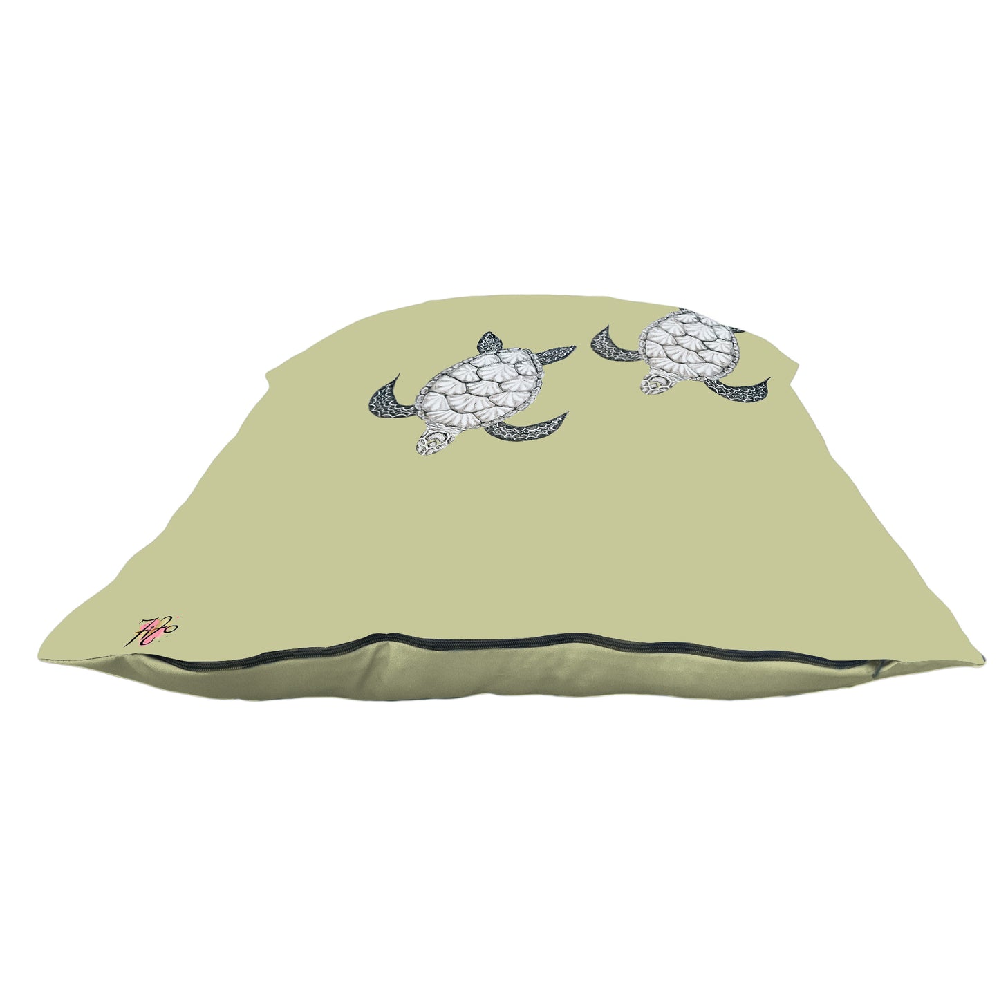 Turtle View Diving On Chartreuse Luxury Scatter by Fifo