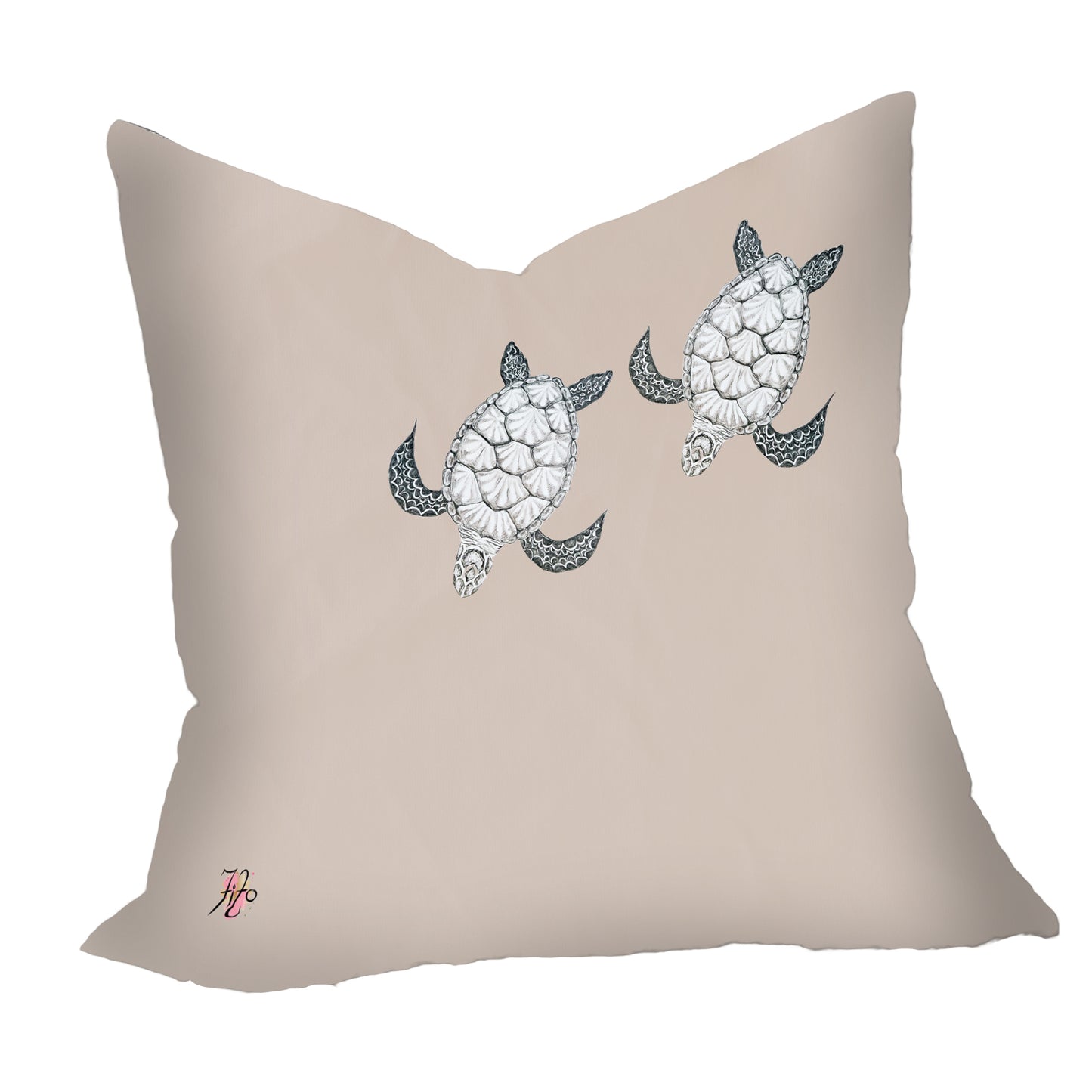 Turtle View Diving On Taupe Luxury Scatter by Fifo