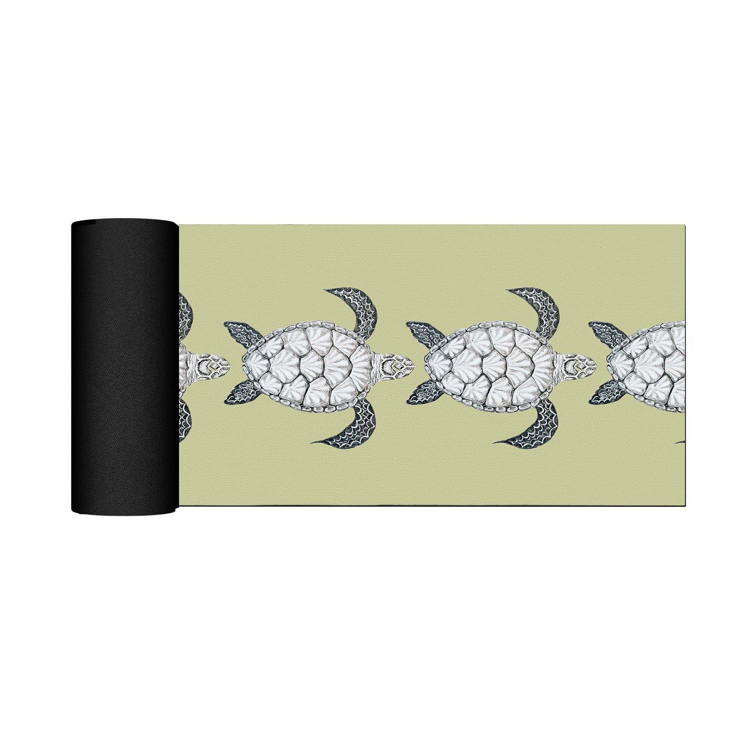 Turtle View On Chartreuse Desk Pad by Fifo