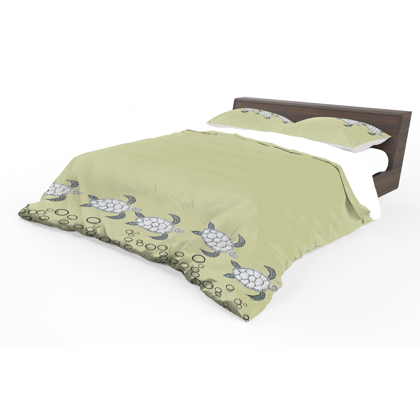 Turtle View On Chartreuse Duvet Cover Set by Fifo