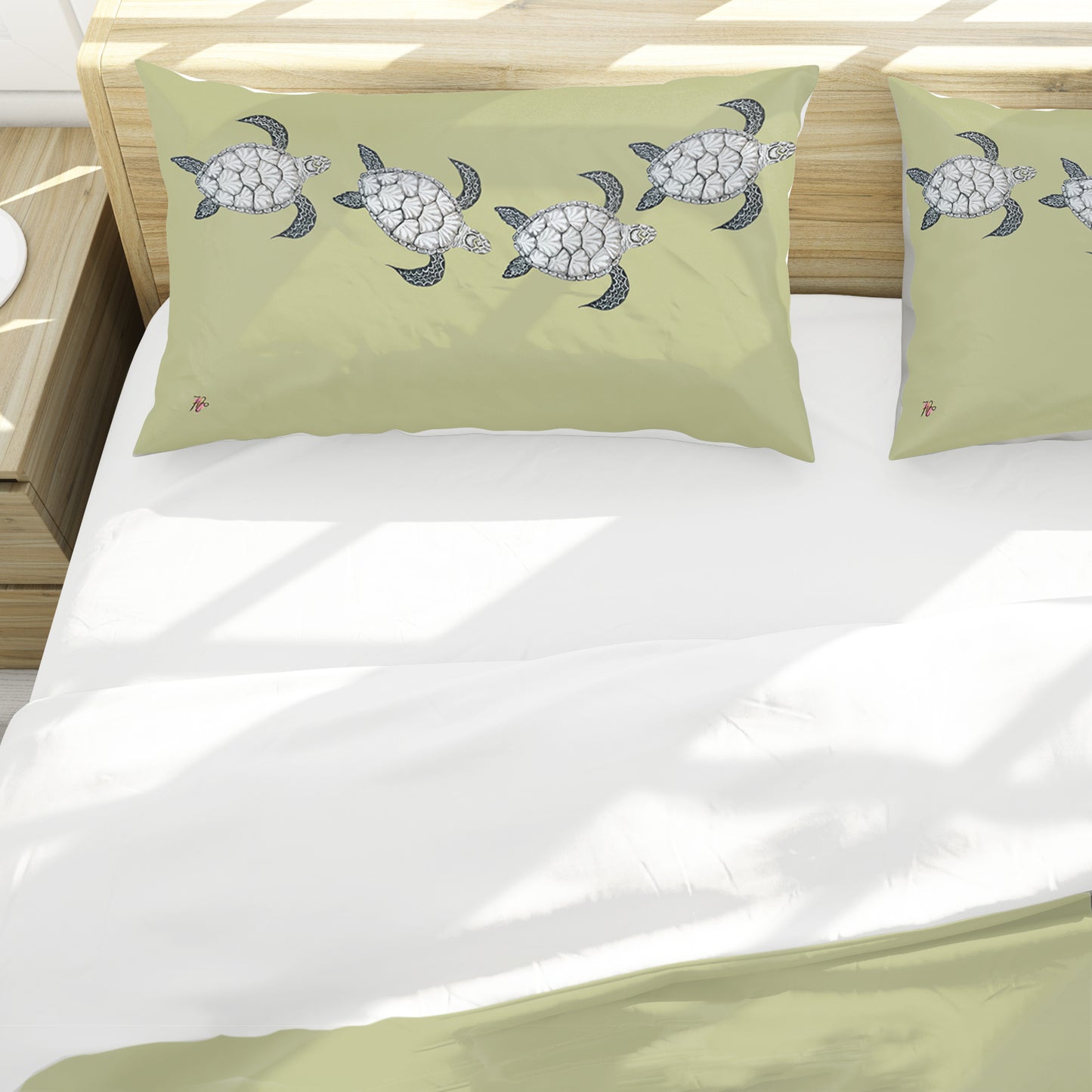 Turtle View On Chartreuse Duvet Cover Set by Fifo