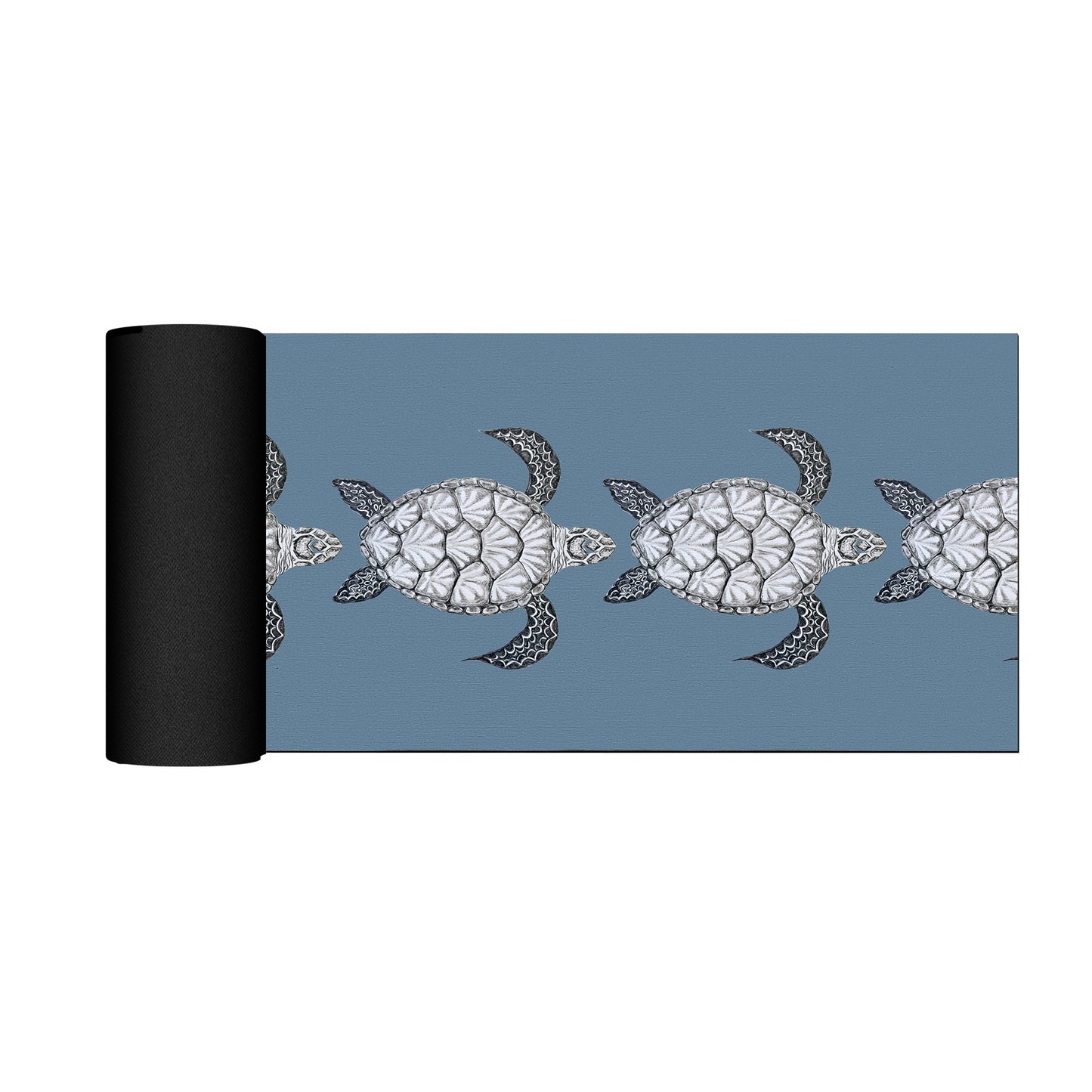 Turtle View On Smokey Blue Desk Pad by Fifo