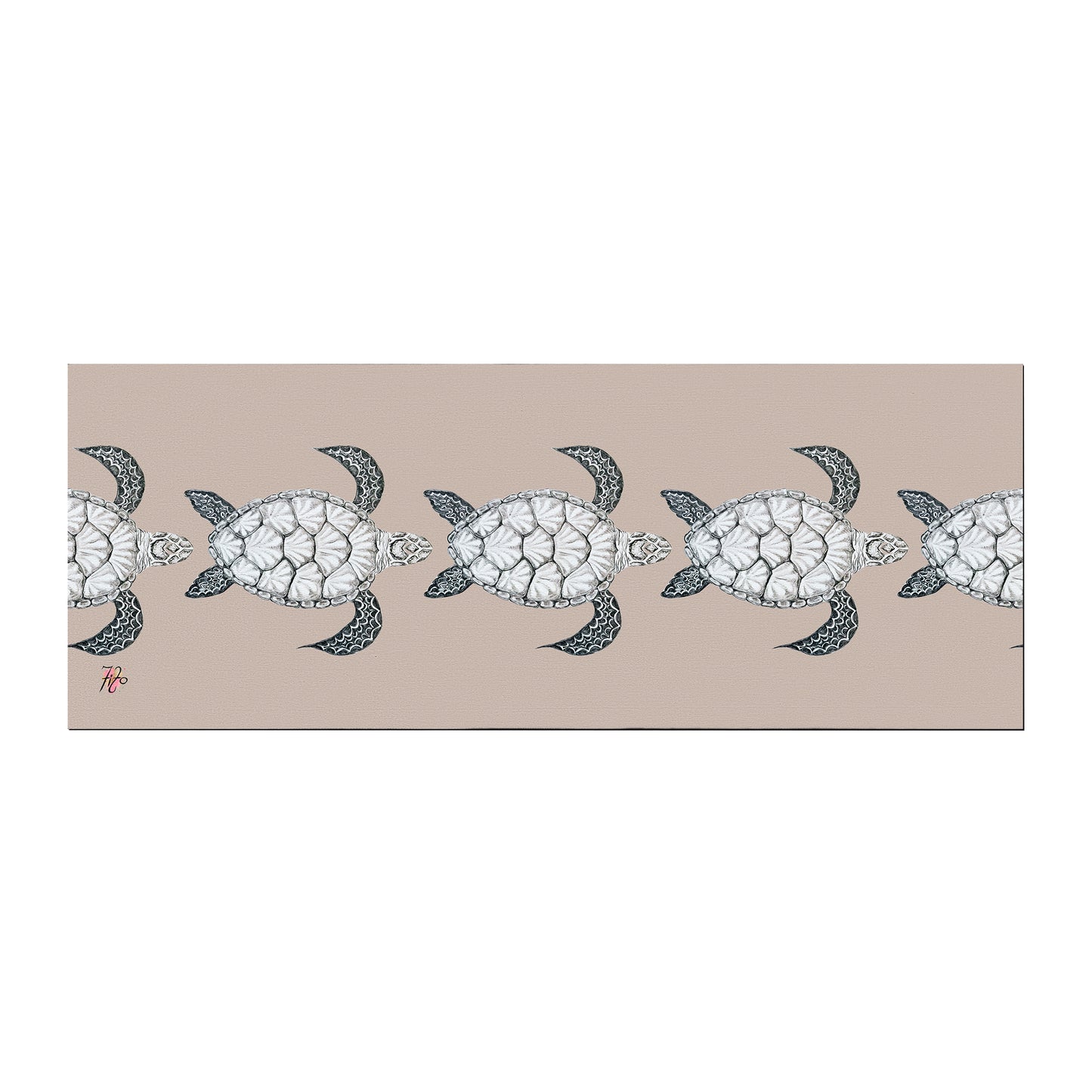 Turtle View On Taupe Desk Pad by Fifo