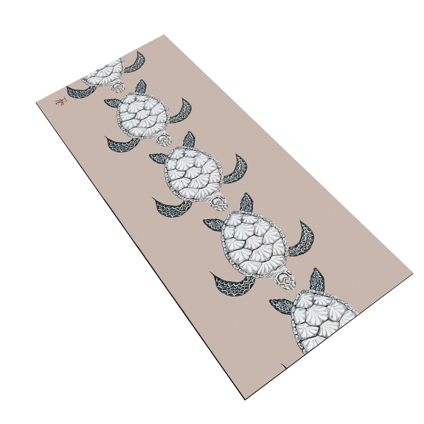 Turtle View On Taupe Desk Pad by Fifo