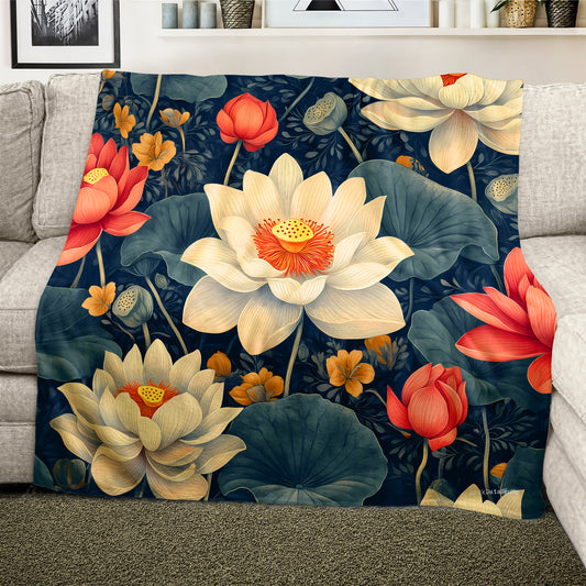 Twilight Bloom Light Weight Fleece Blanket by Wikus Schalkwyk