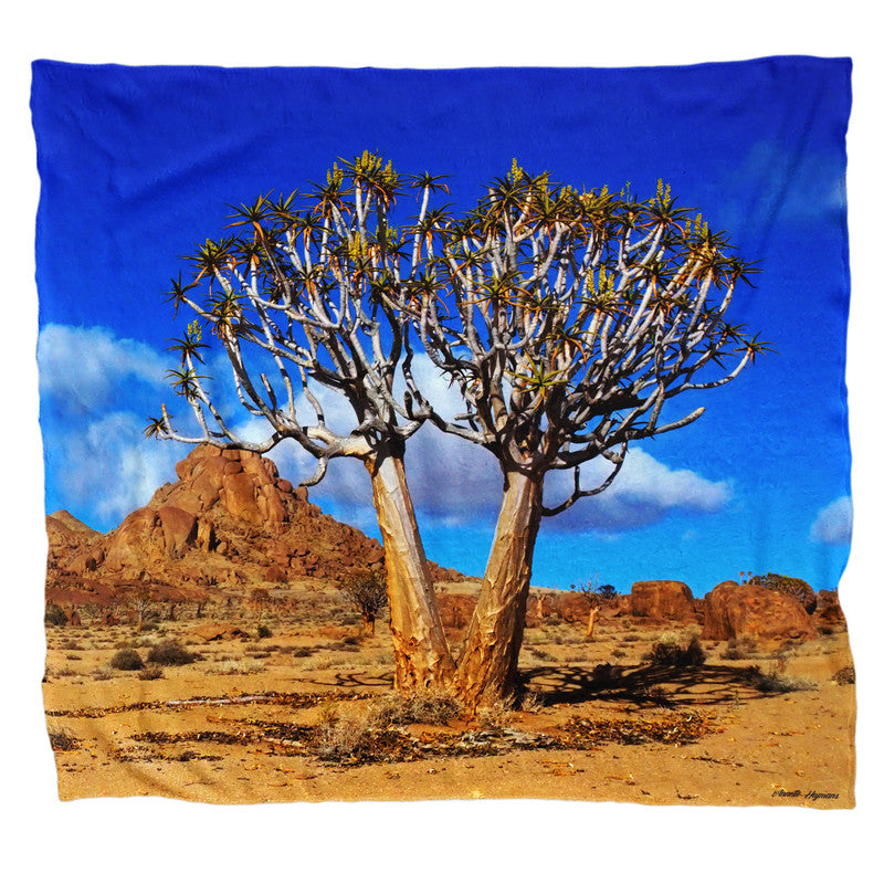 Twin Trees Light Weight Fleece Blanket By Annette Heymans
