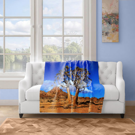 Twin Trees Light Weight Fleece Blanket By Annette Heymans