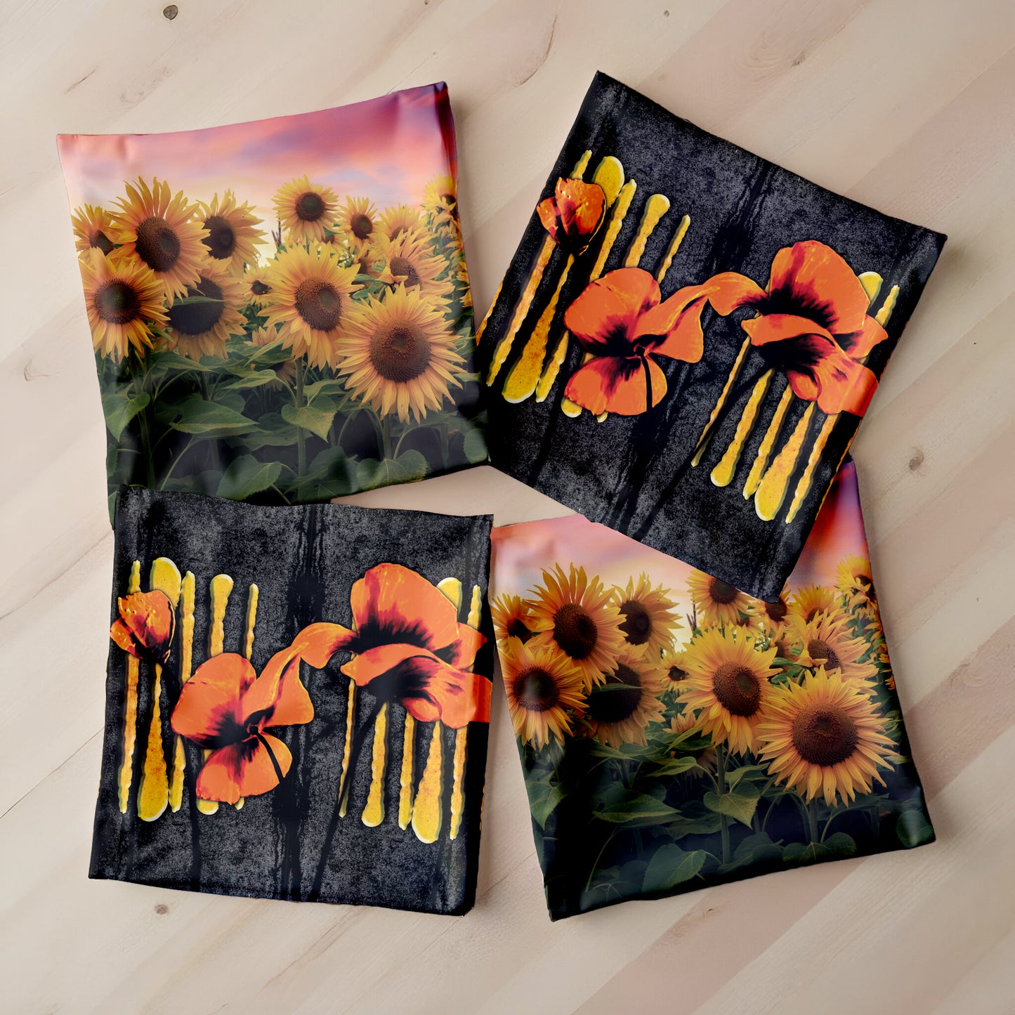 Two Flower Fields Luxury Scatter Covers (Set of 4)