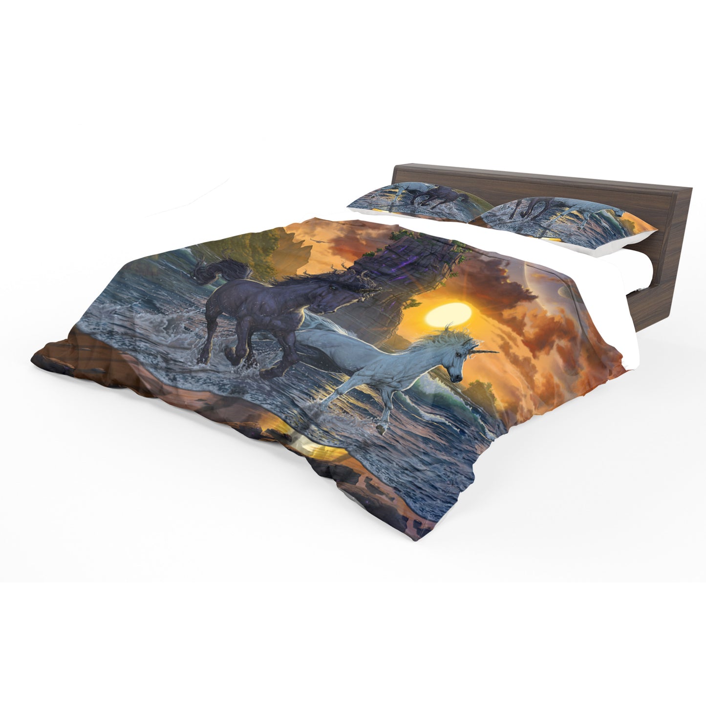 Unicorns on the Beach Duvet Cover Set By Vincent Hie