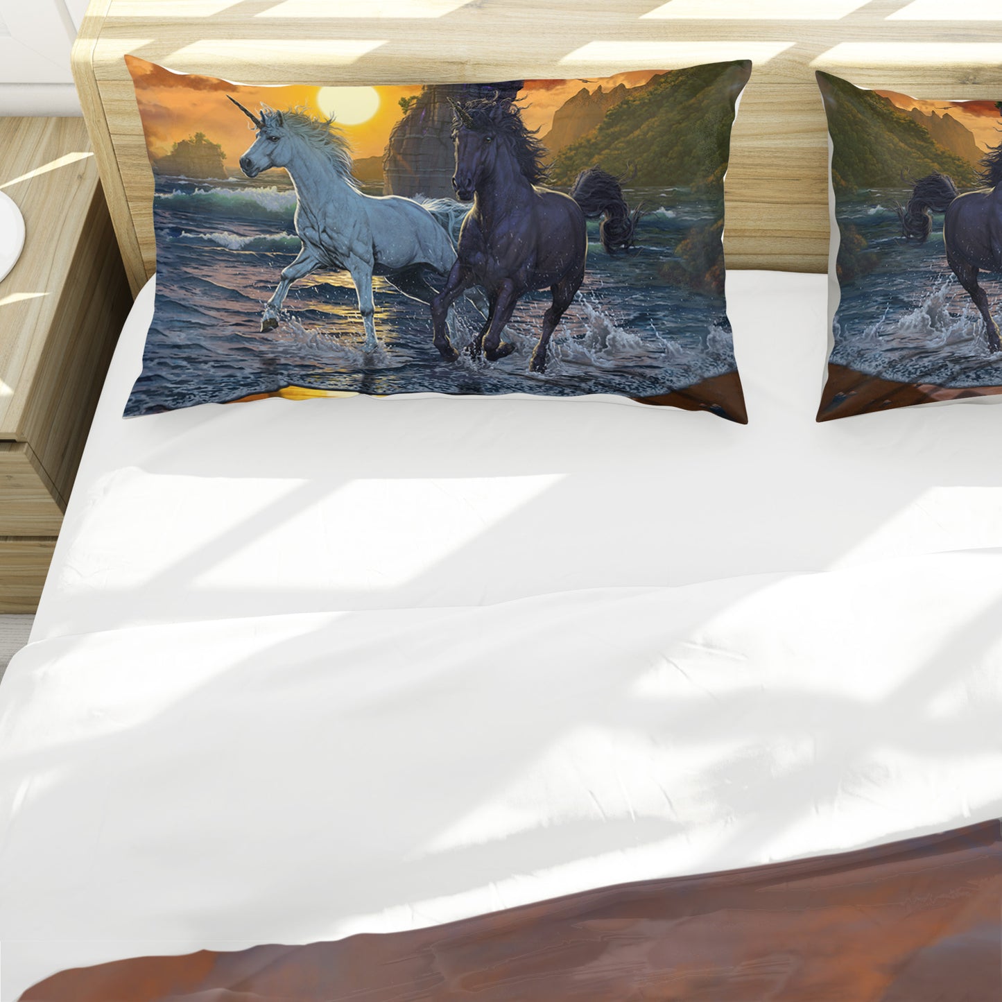 Unicorns on the Beach Duvet Cover Set By Vincent Hie
