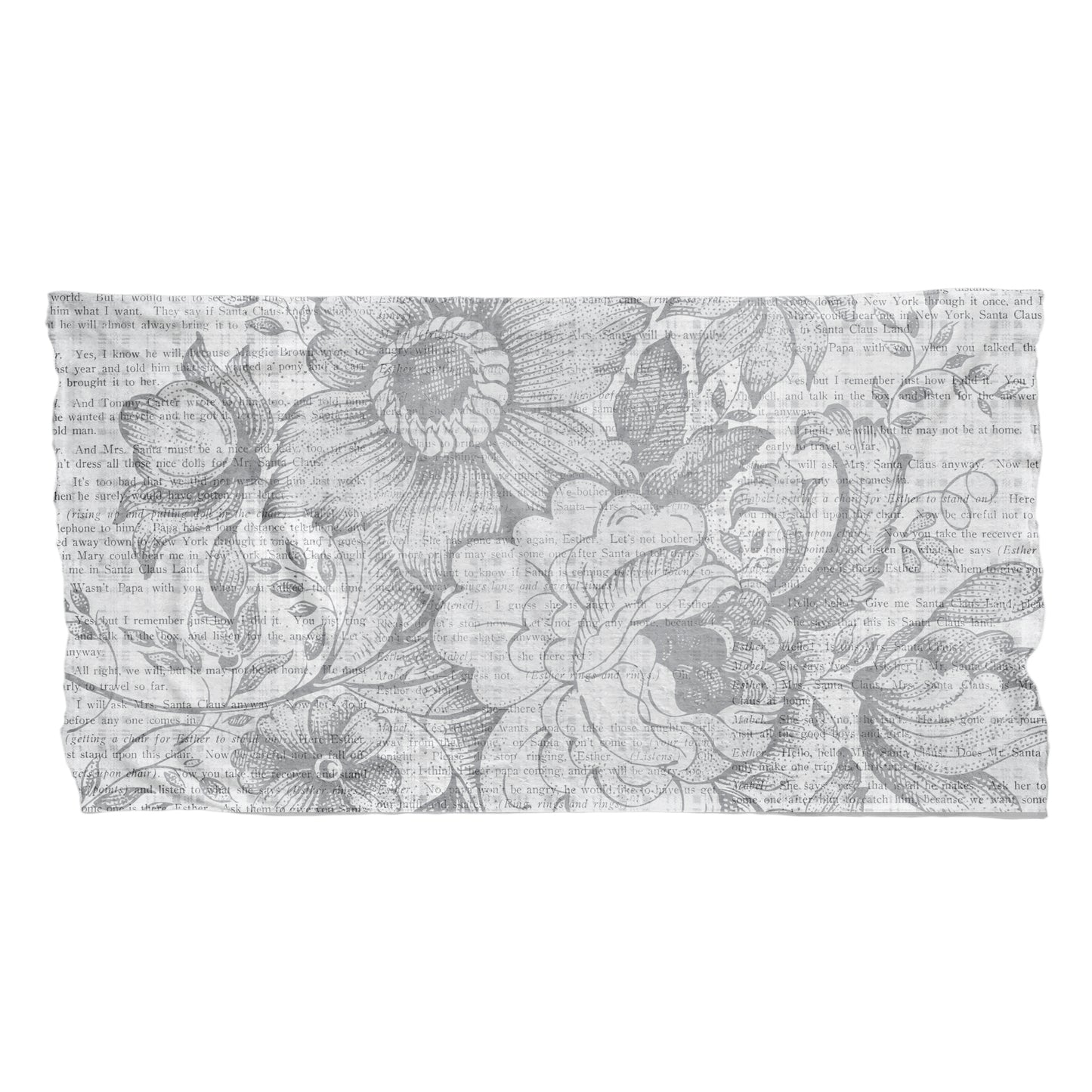 Vector Flowers on Words Large Fleece