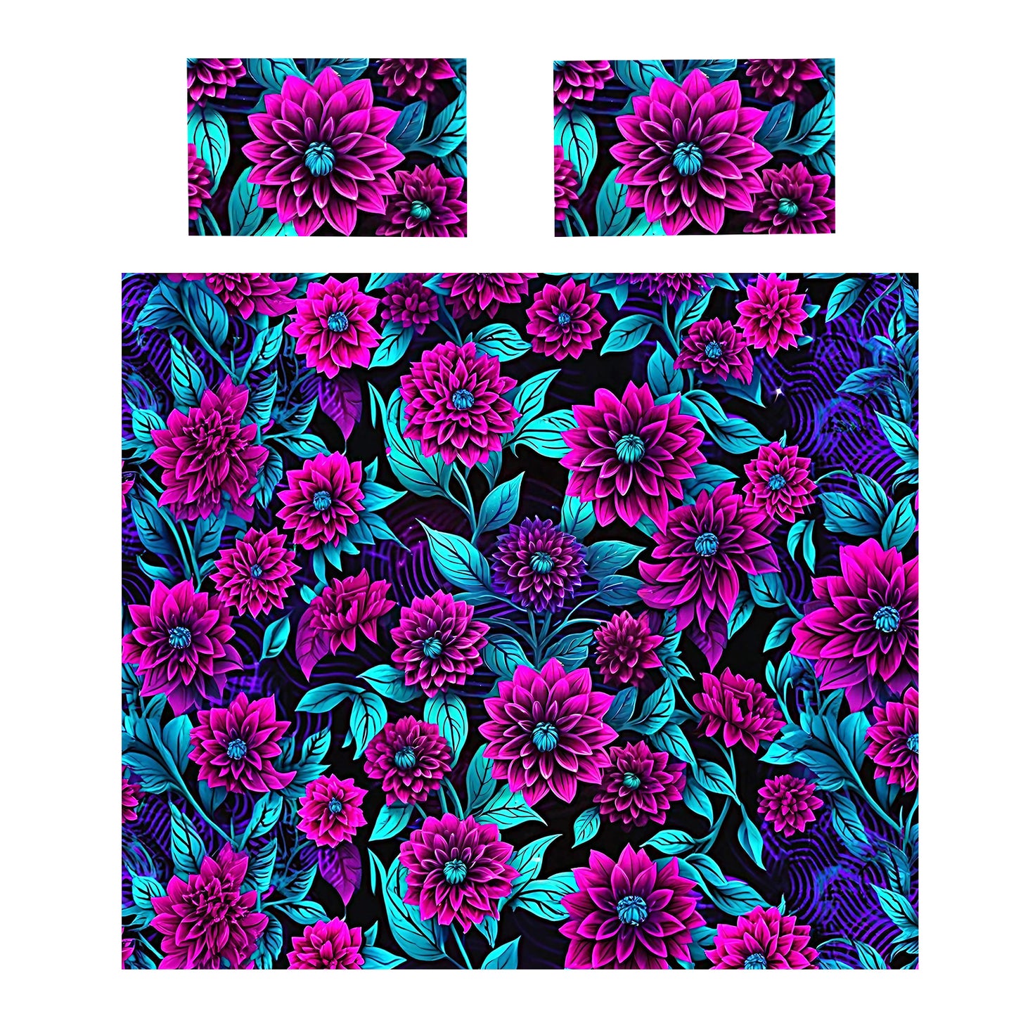 Vibrant Floral Flux Duvet Cover Set