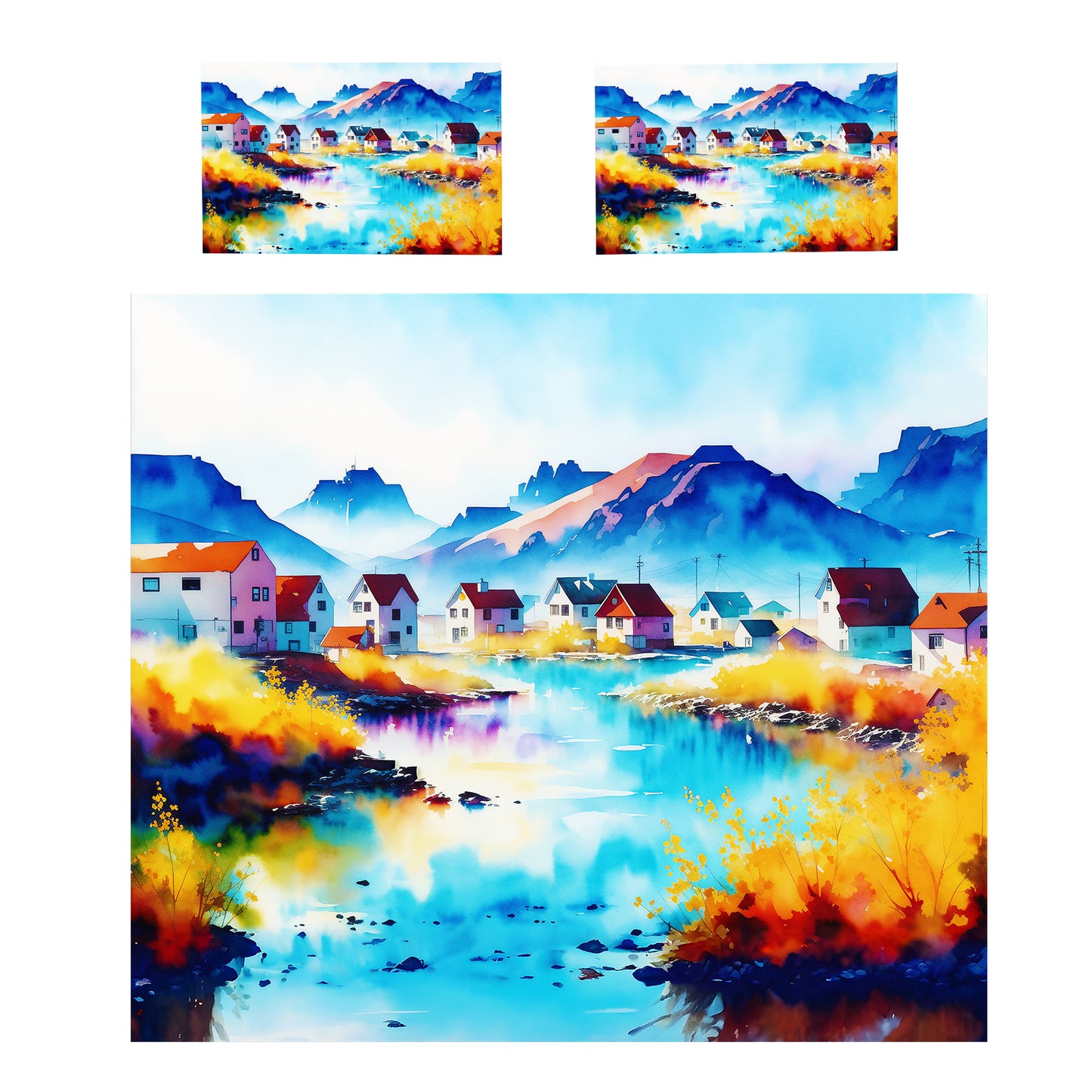 Village by the Waters Duvet Cover Set