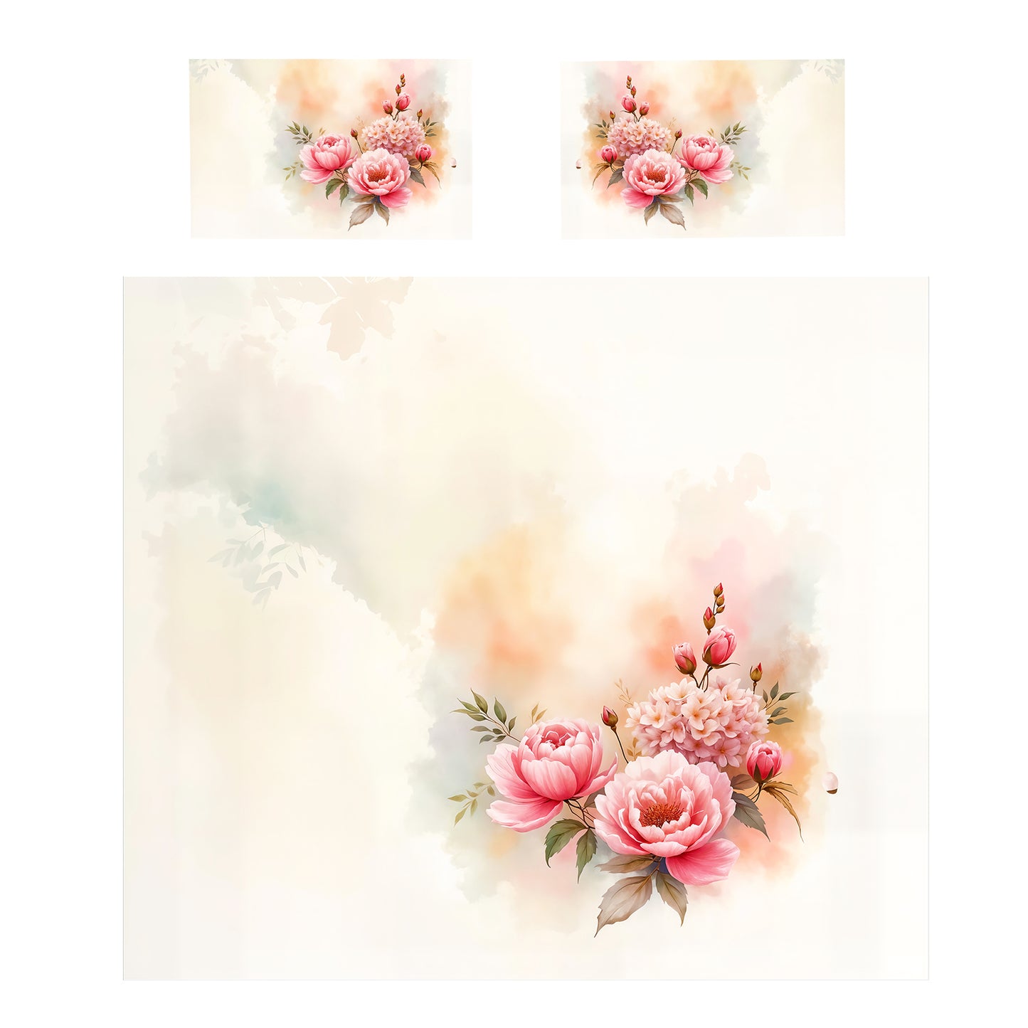 Vinatge Pink Peony Duvet Cover Set