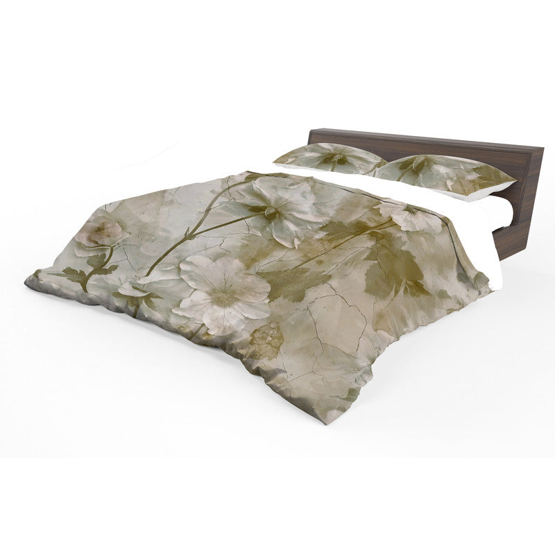 Vintage Aged Floral Duvet Cover Set