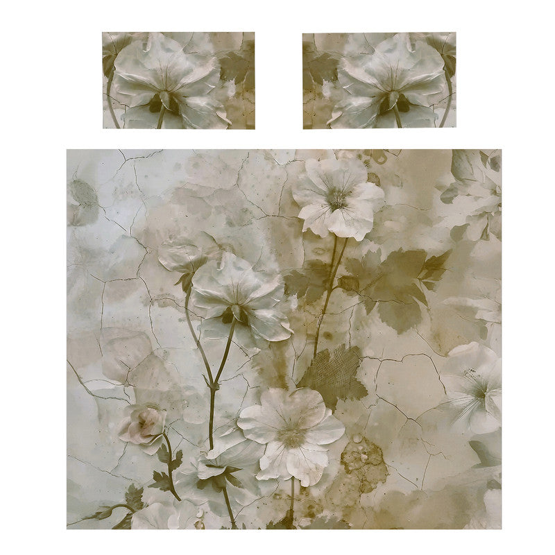 Vintage Aged Floral Duvet Cover Set
