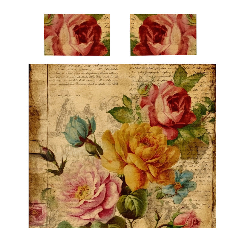Vintage Antique Floral Duvet Cover Set