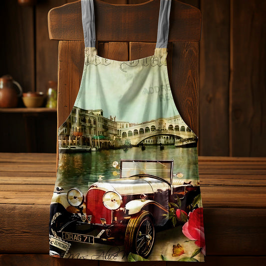 Vintage Car Medium Length Apron