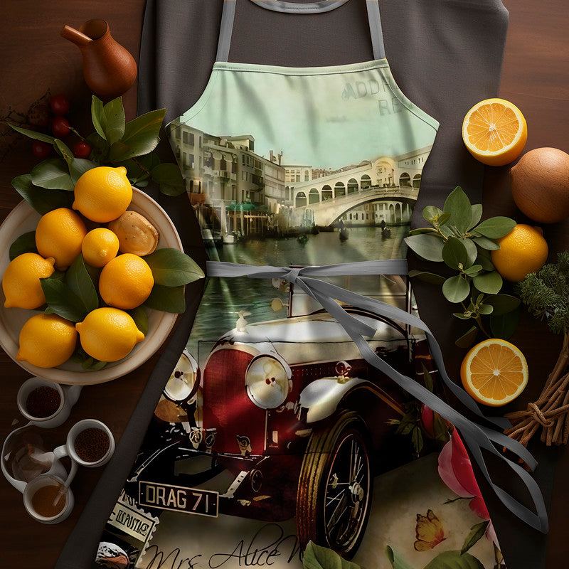 Vintage Car Medium Length Apron