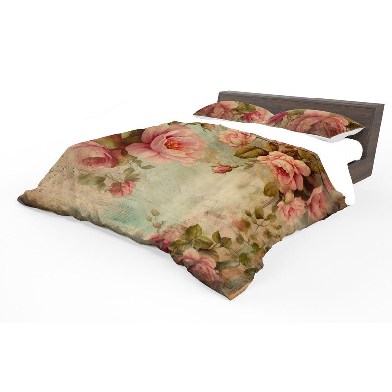 Vintage Floral Canvas of Time Duvet Cover Set