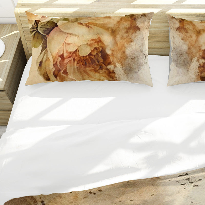Vintage Floral Silken Frame Duvet Cover Set