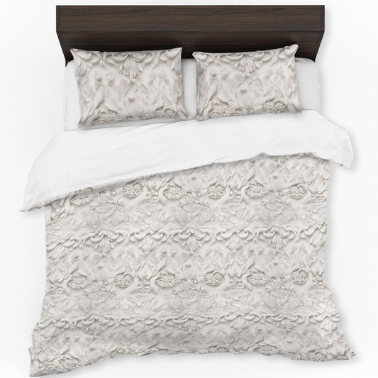 Vintage Off White Blossoms Duvet Cover Set