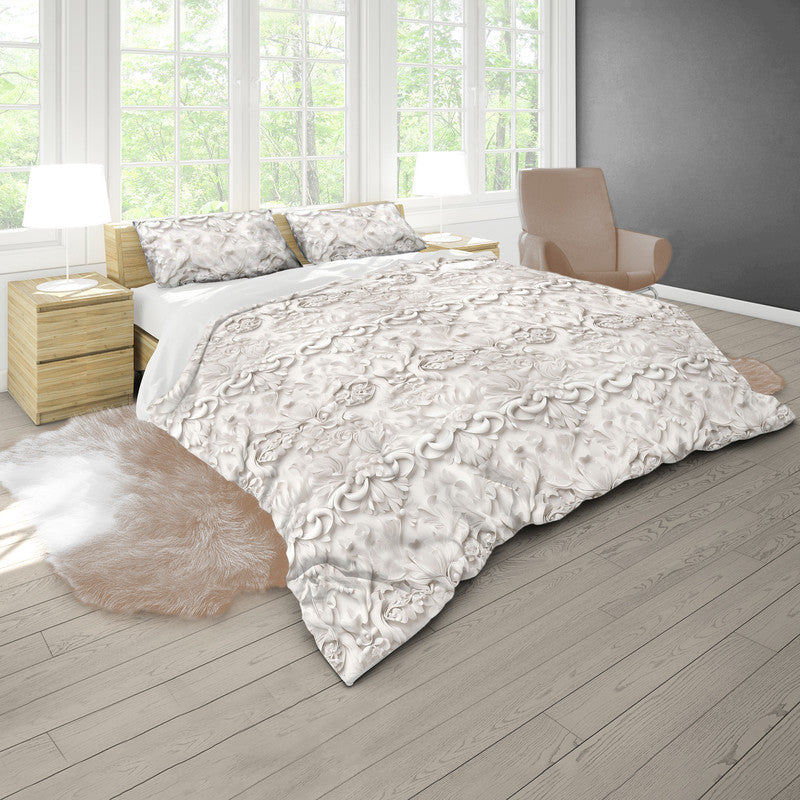 Vintage Off White Blossoms Duvet Cover Set