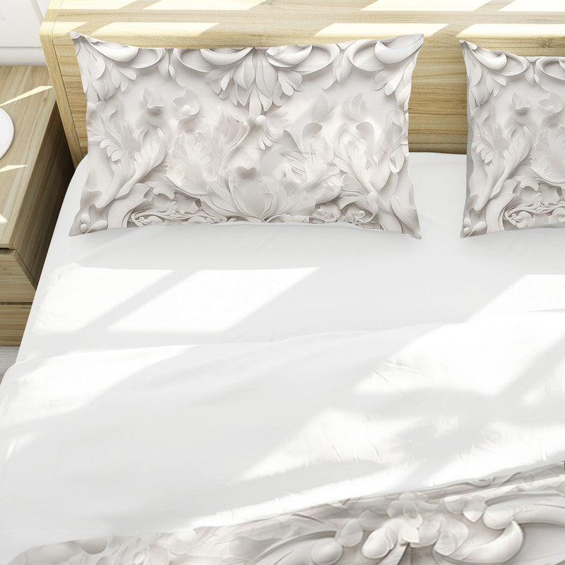 Vintage Off White Blossoms Duvet Cover Set