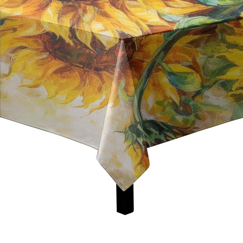 Vintage Painted Sunflower Field Square Tablecloth