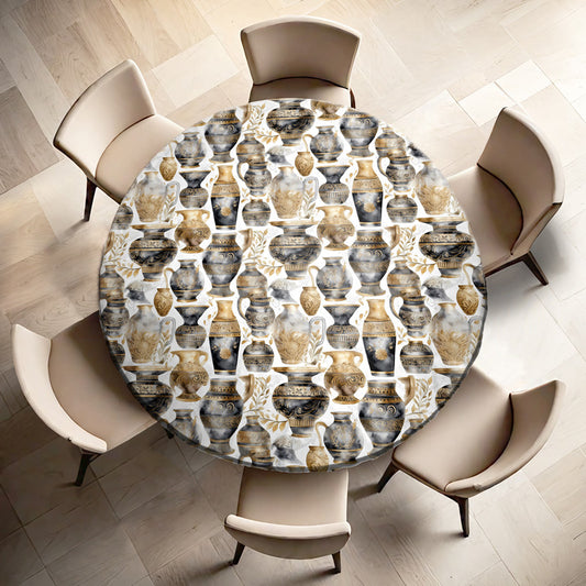 Vintage Pots Round Tablecloth