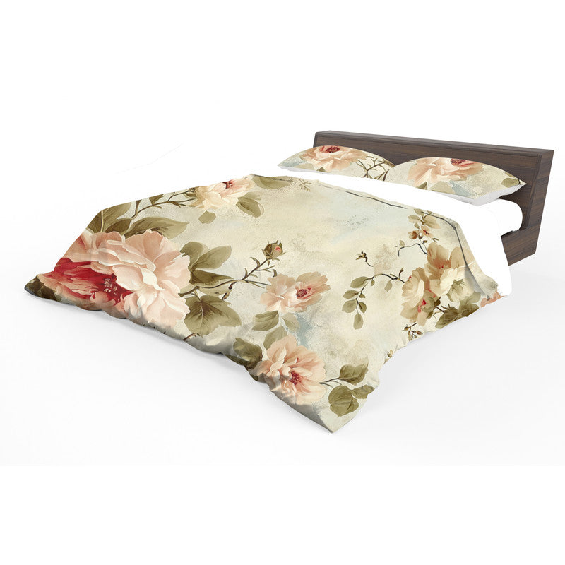Vintage Rose Sepia Bloom Duvet Cover Set