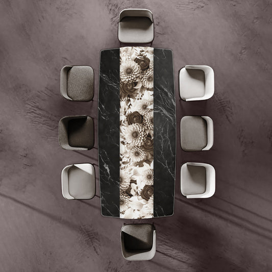 Vintage Sepia Flowers Table Runner by Mark van Vuuren